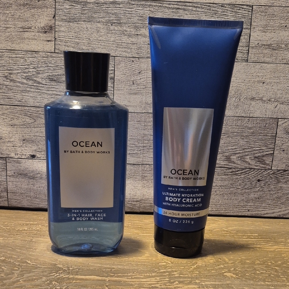 Bath & Body Works Ocean Men's Body Wash & Body Cream - Blue
